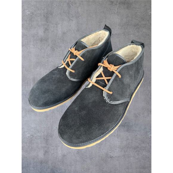 UGG Maksim Men\'s Size 16 Black Suede Chukka Boots Wool Lined 1016680 NWOB Rare main image 9